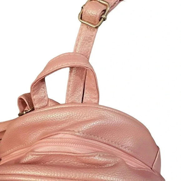 Pink Sparkle Mini BackPack, Kids Faux Leather Sensory Mini Girls Backpack - Picture 5 of 10